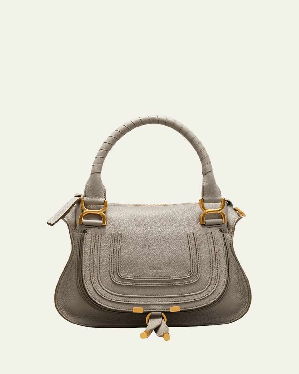 Marcie Small Satchel Bag in Grained Calfskin